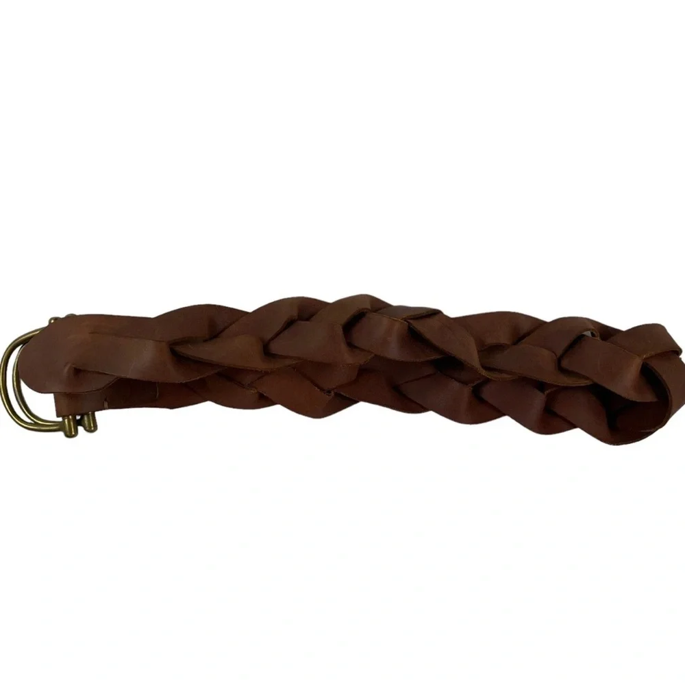 Ralph Lauren sze Small Brown Leather Belt with Brass Buckle
